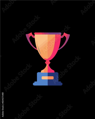 winner #1 trophy number one winner's golden shine winner's circle brand new award sweepstakes winning orange blue blank name plate trophy transparent single icon generative ai
