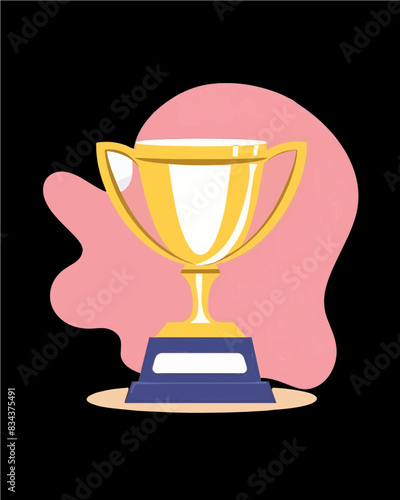 winner #1 trophy number one winner's golden shine winner's circle brand new award sweepstakes winning blank pink shadow blank name plate trophy transparent single icon generative ai