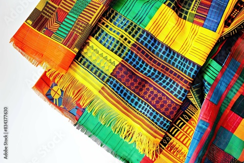 Kente cloth, isolated on white