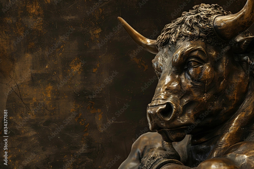Minotaur statue, space for text