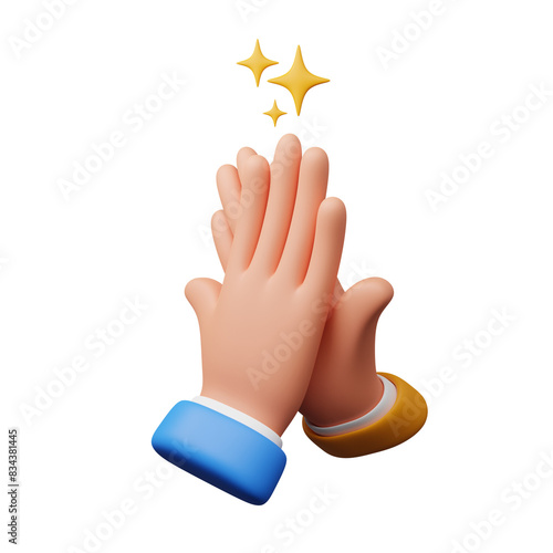 High five hand gesture 3d illustration