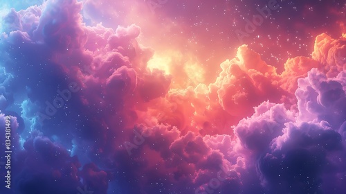 Nebula Garden background, A garden-like nebula with vibrant colors, abstract clean minimalist background graphics, UHD © PixelStock