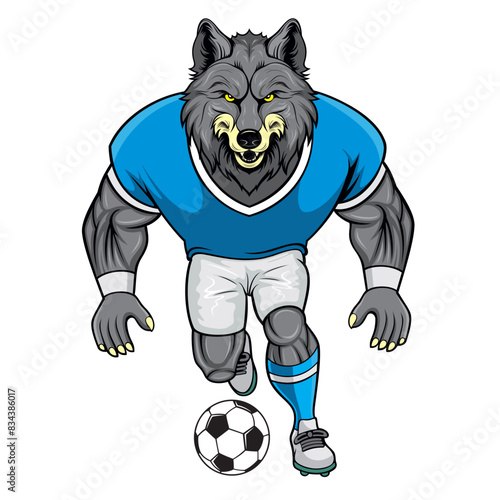 wolf mascot football vector illustration design © rudy