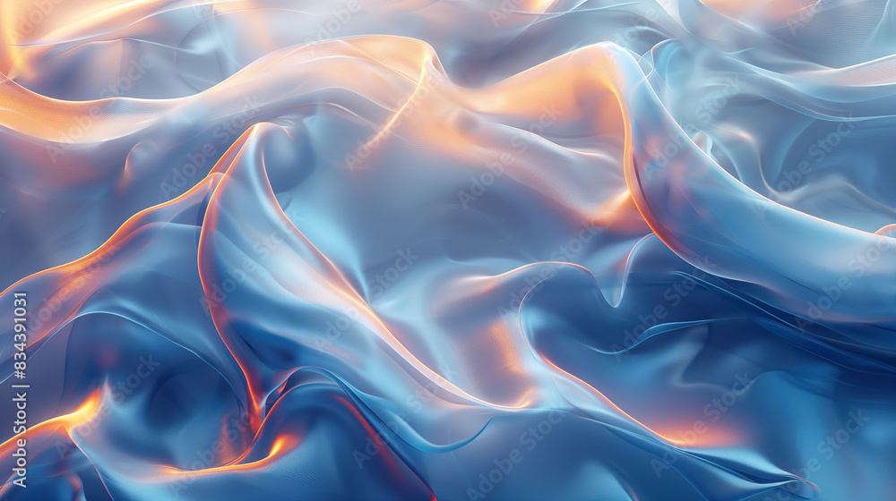 Obraz premium Yellow-Orange Tech Sci-Fi Abstract Line Light Beam Glossy Background