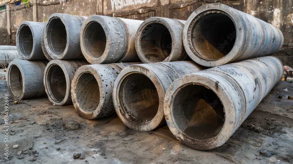 Arrangement and design of concrete pipes piled up Arrangement and design of concrete pipes piled up