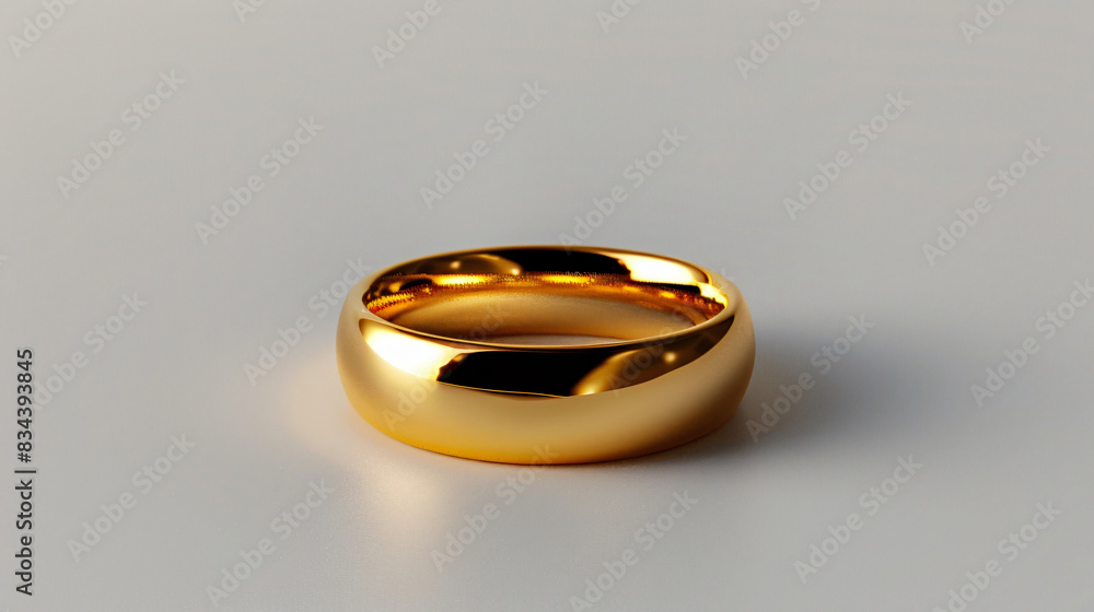 Shiny Gold Wedding Band for Jewelry or Romance Theme Shiny Gold Wedding Band for Jewelry or Romance Theme