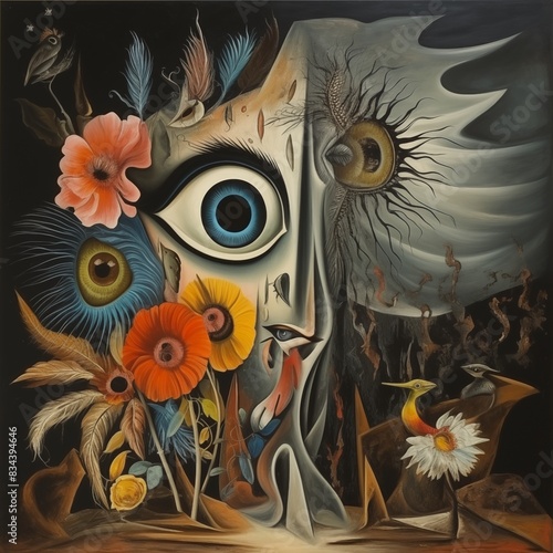 Abstract paint with eye