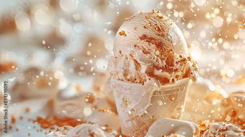 Editorial Photography, A captivating visual journey through the vibrant history of Gelato Delight, its evolution etched across distressed textures and eroded surfaces, founders' profiles and key
