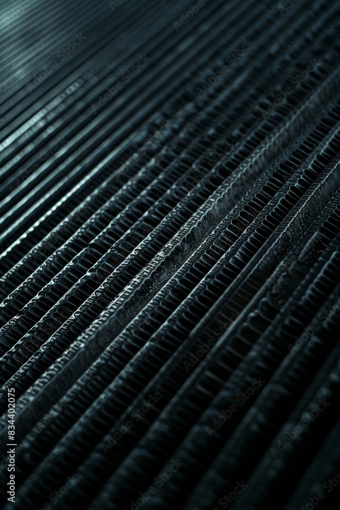 Vertical closeup of an escalator, capturing the intricate grooves and mechanical precision of the steps and sides Vertical closeup of an escalator, capturing the intricate grooves and mechanical precision of the steps and sides