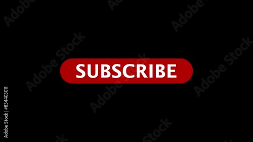 animated subscribe button for youtube videos, 60fps animation with red button and black background