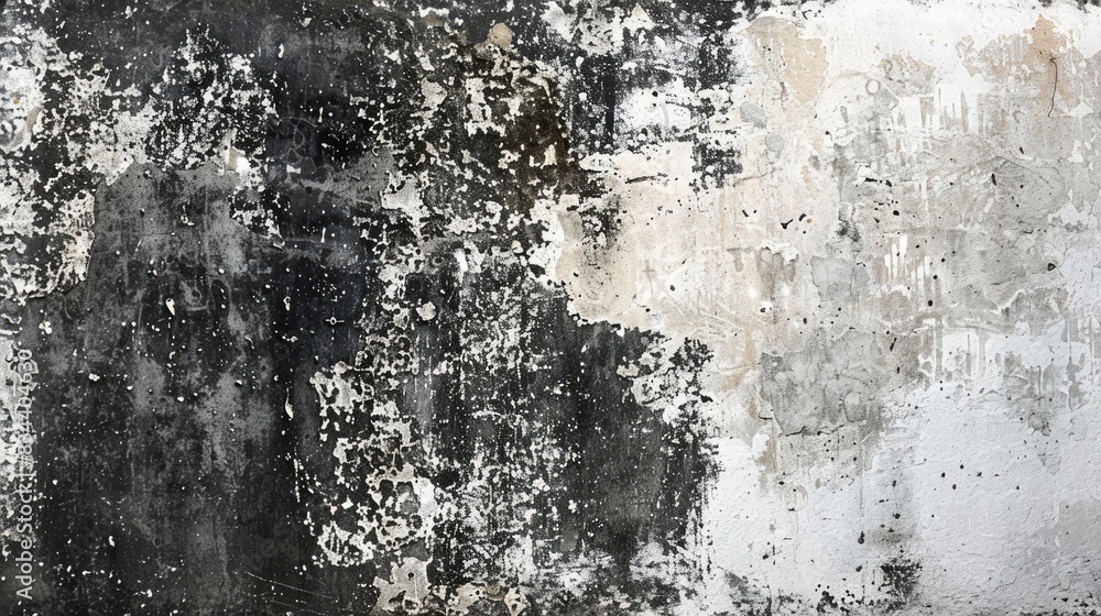 Obraz premium Abstract dark black and gray cement texture on an old wall with a light white gradient background