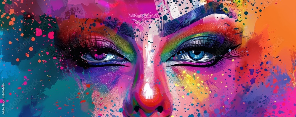 Vibrant Flat Drag Makeup Design with Triadic Color Palette Vibrant Flat Drag Makeup Design with Triadic Color Palette