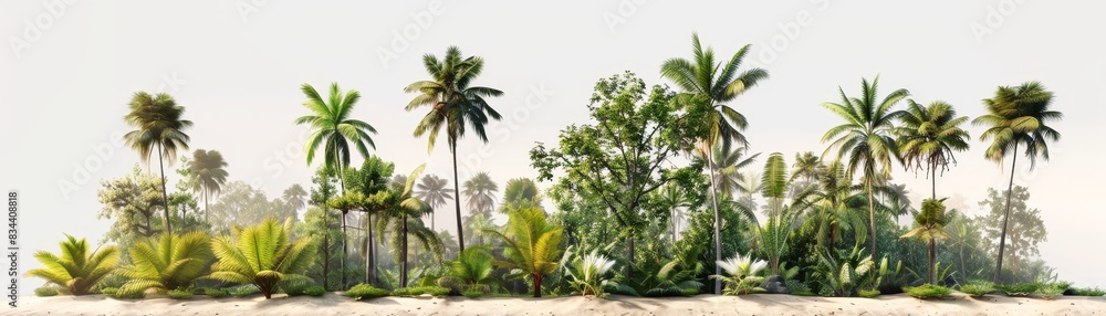 TROPICAL PARADISE: 3D Lush Trees for Landscaping on Transparent Backgrounds TROPICAL PARADISE: 3D Lush Trees for Landscaping on Transparent Backgrounds