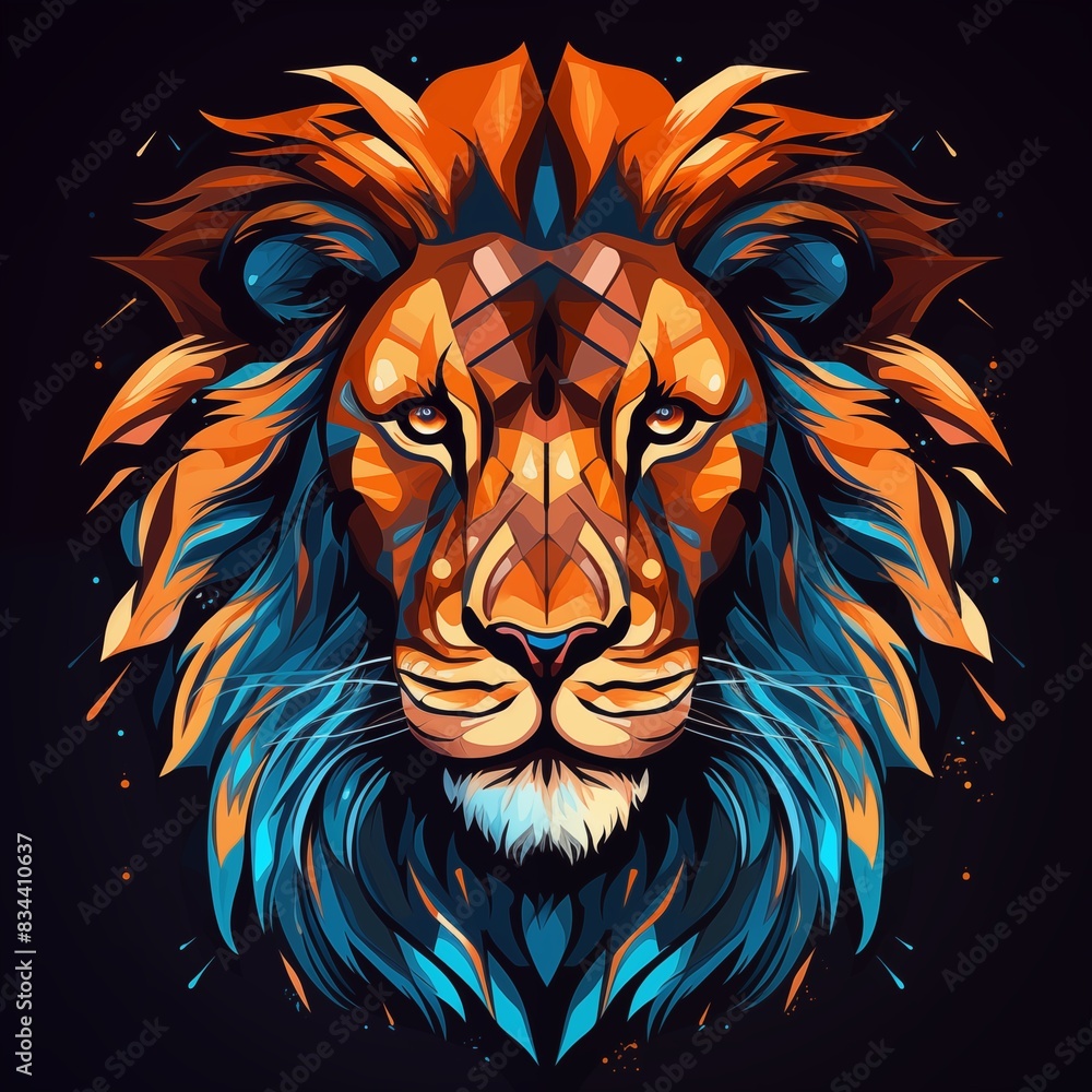 Lions face in vector design Lions face in vector design