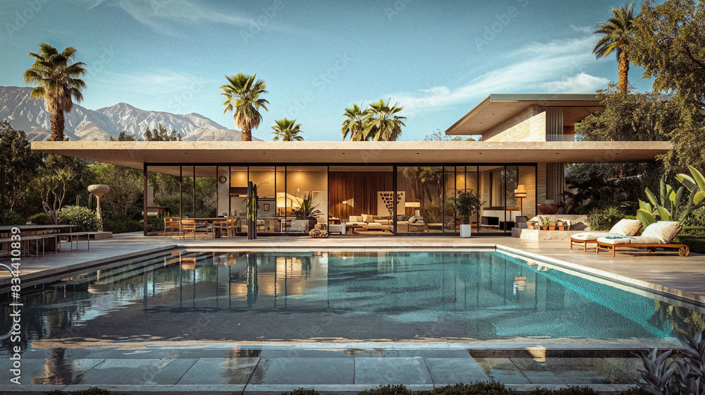 luxury modern residence house exterior palm springs