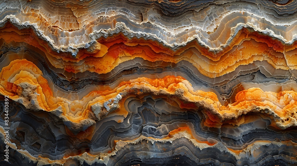 A close-up of sedimentary rock layers, highlighting the stratified colors and patterns, rich earthy tones, intricate and dynamic textures, high contrast, hd quality, soft focus. A close-up of sedimentary rock layers, highlighting the stratified colors and patterns, rich earthy tones, intricate and dynamic textures, high contrast, hd quality, soft focus.