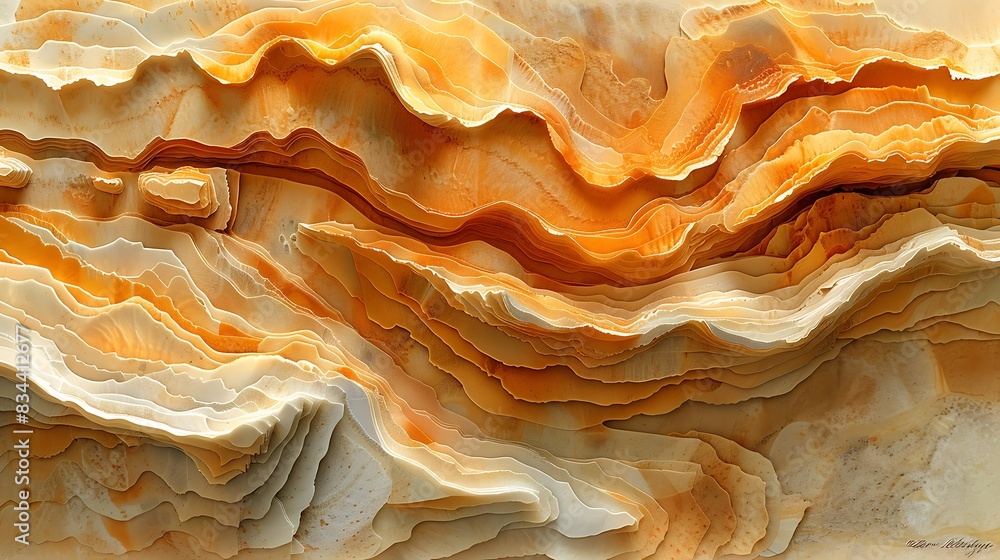 A detailed abstract of sandstone erosion, showcasing the layered and sculpted appearance, intricate textures from wind and water erosion, rich natural tones, high contrast, hd quality, soft focus.
