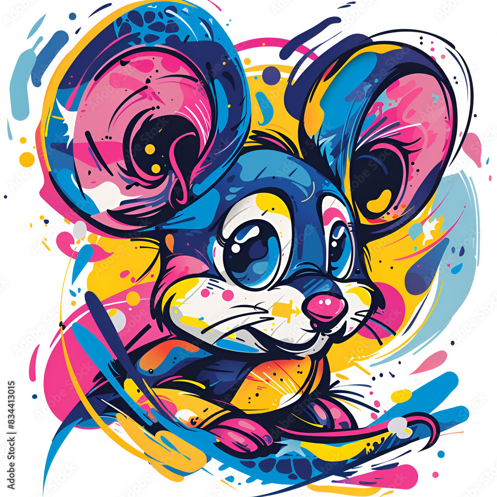 Naklejka premium productivity, Adorable, Bold Colors, Graffiti, Contour, Vector, White Background, Detailed