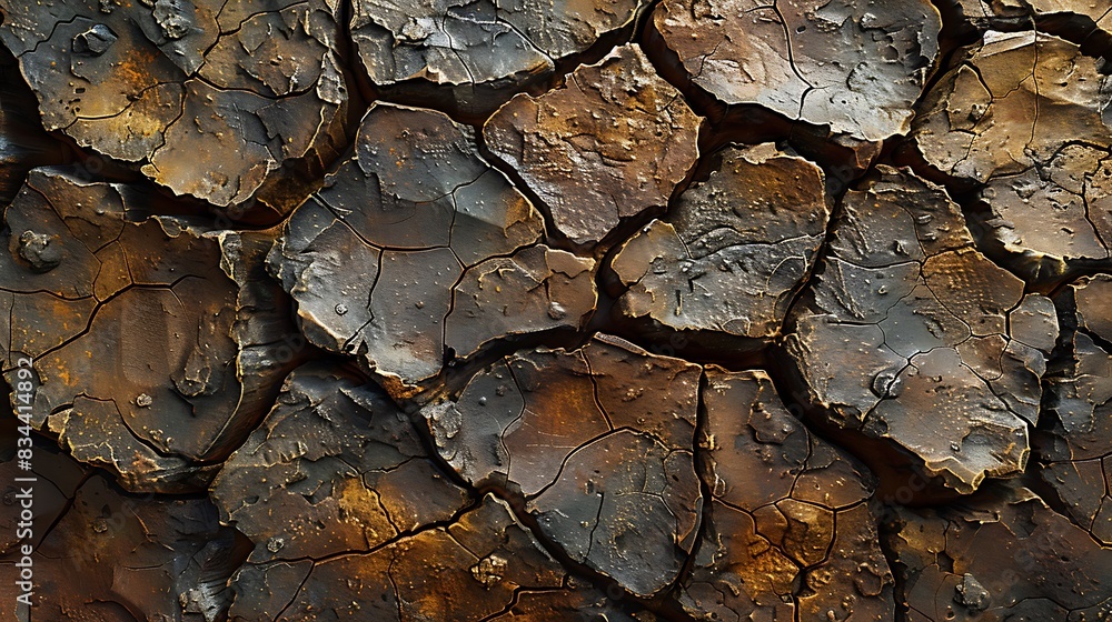 An abstract depiction of desert rocks, deep cracks and crevices formed by extreme temperature changes, rich earthy hues, stark and dramatic texture, high contrast, hd quality, soft glow. An abstract depiction of desert rocks, deep cracks and crevices formed by extreme temperature changes, rich earthy hues, stark and dramatic texture, high contrast, hd quality, soft glow.