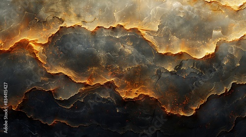 An abstract depiction of glacial rocks, highlighting the grooved and polished textures formed by glacier movement, rich earthy hues, high contrast, hd quality, soft glow.