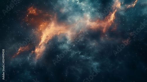 Interstellar Dust background, Dust clouds illuminated by nearby stars, abstract clean minimalist background graphics, UHD