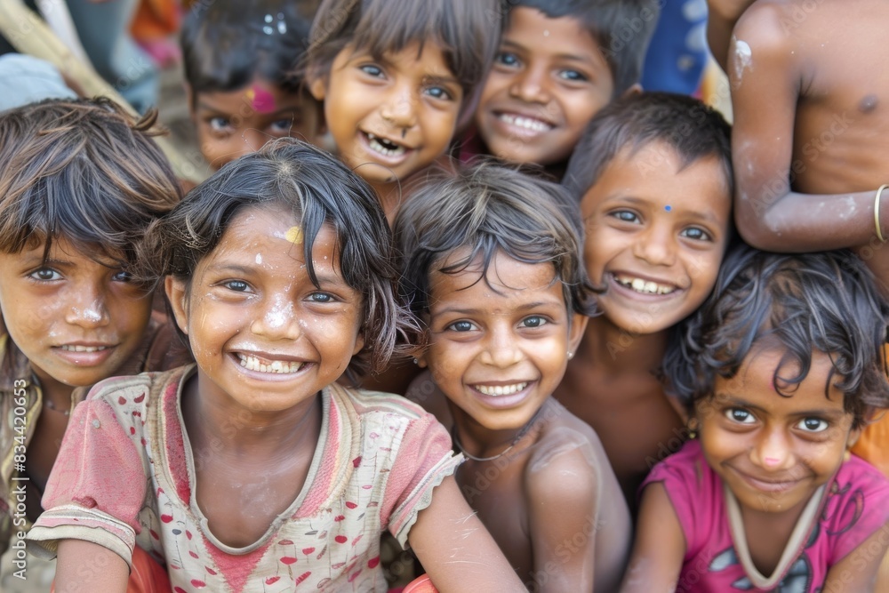 Portrait of a group of children in Phewa circa October 2013 in Phewa. Portrait of a group of children in Phewa circa October 2013 in Phewa.