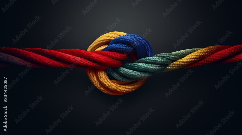 A colorful rope, a symbol of strength and unity A colorful rope, a symbol of strength and unity