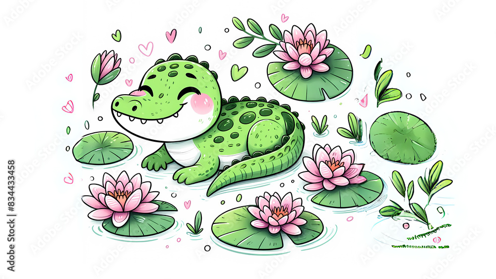 Naklejka premium cartoon crocodile