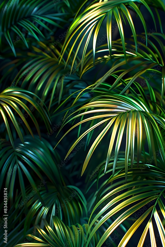 Tropical background, palm leaves, vector art style, banner, greeting card, invitation, summer vibe Tropical background, palm leaves, vector art style, banner, greeting card, invitation, summer vibe
