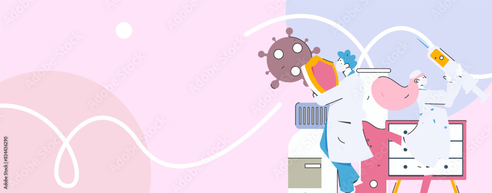 Medical characters fighting the epidemic flat vector concept operation hand drawn illustration
Medical characters fighting the epidemic flat vector concept operation hand drawn illustration