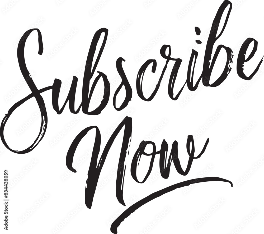 Fototapeta premium Subscribe Now Typography Handwriting For Social Media
