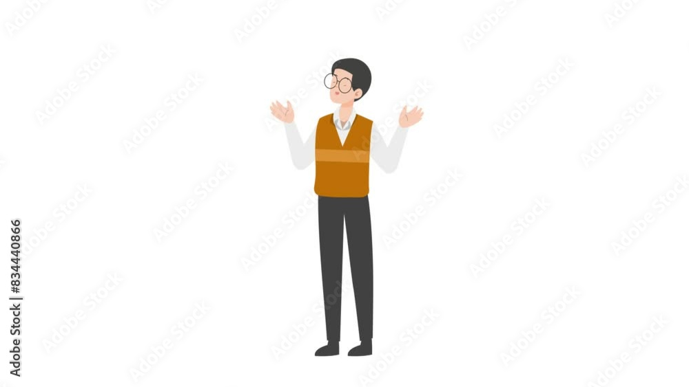 Businessman Raising Both Hands