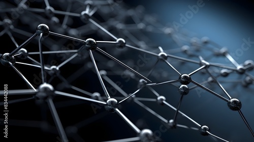 Elegant Silver and Black Molecular Tech Connectivity Network