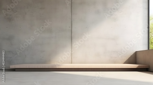 Vast Minimalist Concrete Architecture Interior for Mockup or Scene Creation
