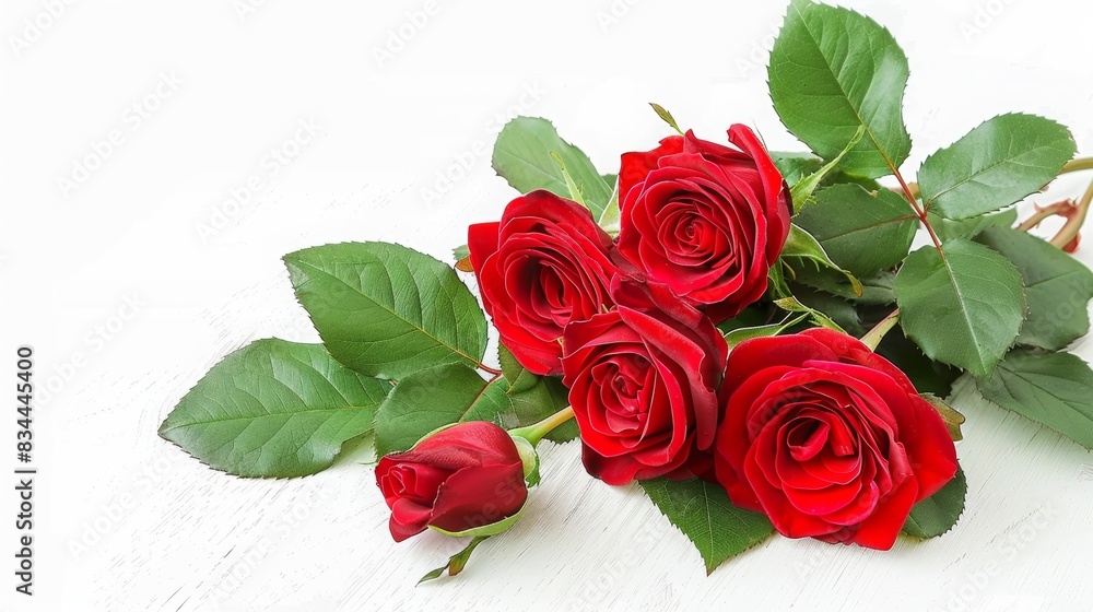 Beautiful red roses bouquet copy space,isolated on white Beautiful red roses bouquet copy space,isolated on white