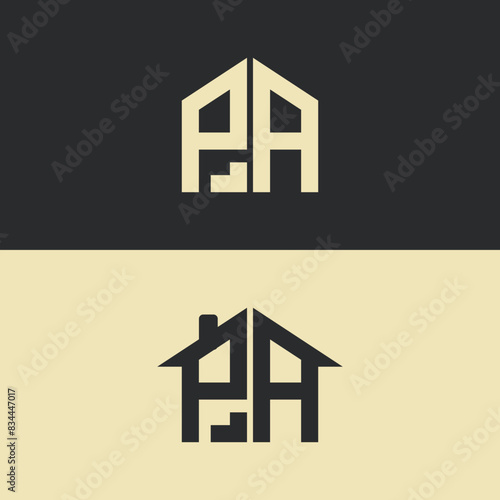 modern letter house and home logo design