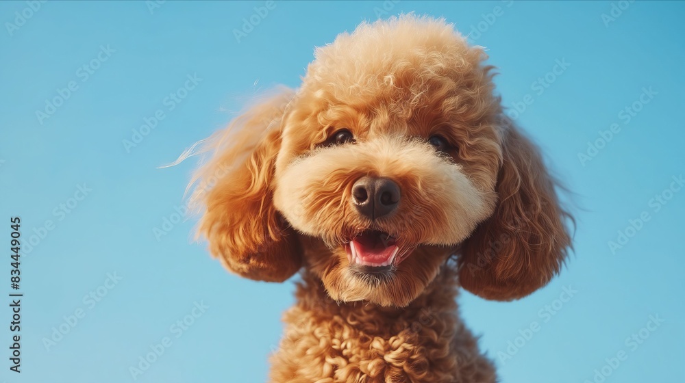A brown poodle is looking at the camera. A brown poodle is looking at the camera.