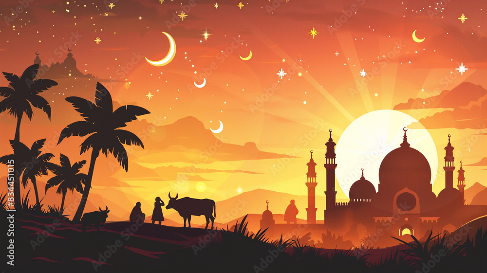 eid al adha, eid al fitri mubabrak moslem raya islamic background