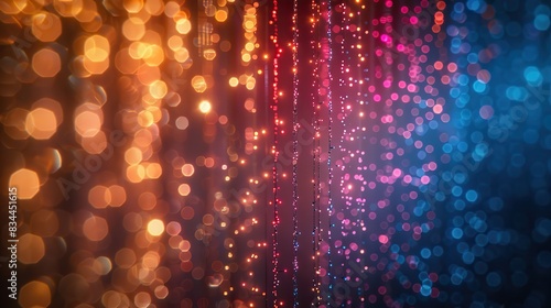 A bright backdrop featuring a mix of glitter and fairy lights. - Event decoration background