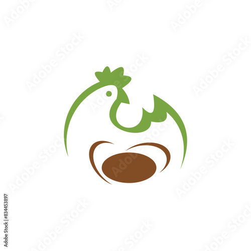 Chicken logo farm animal chicken farm vector illustration 