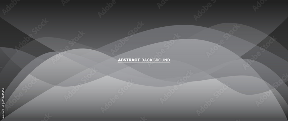 Fototapeta premium Abstract gradation background with wave patterns that intersect with each other in gray. Suitable for background, web, brochures, banners and wallpapers. 