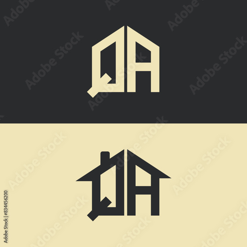 modern letter house and home logo design