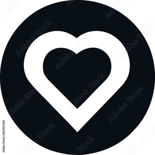 Minimalist Emblem, The Essence of Love - A Circle Encompassing a Heart Symbol