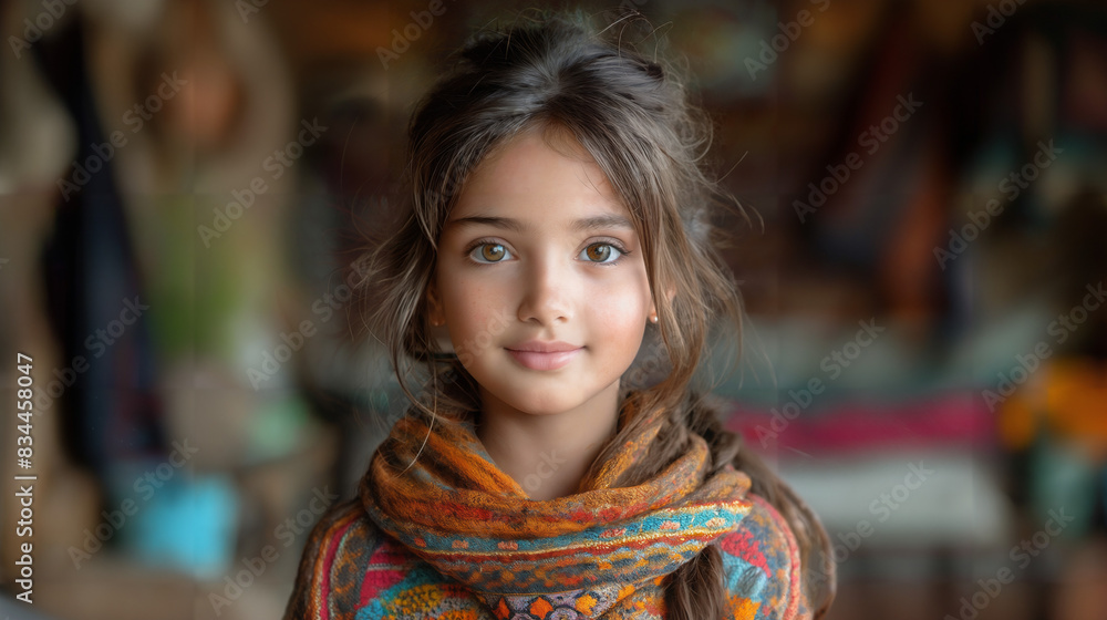 Cute Child. Faint smile with happiness. The little girl in her room. Kid. 85mm F1.2 Cute Child. Faint smile with happiness. The little girl in her room. Kid. 85mm F1.2