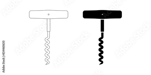 basic corkscrew icon set isolated on white background