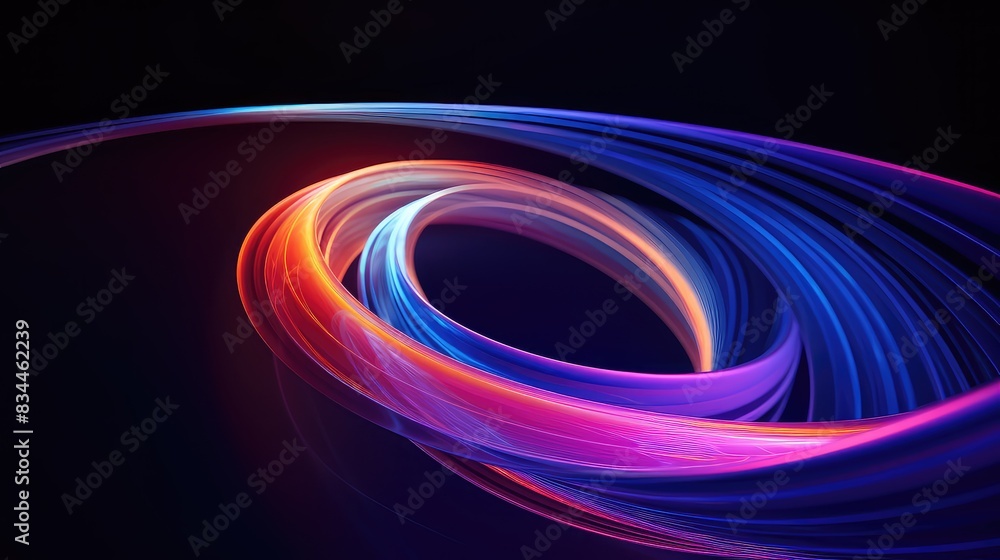 a blue and green spiral of light in a black background, in the style of light red and violet a blue and green spiral of light in a black background, in the style of light red and violet