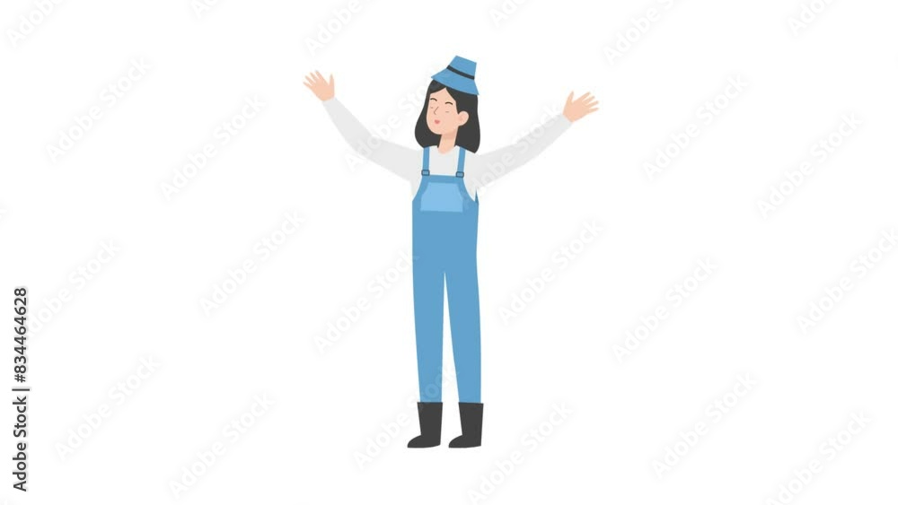 Female farmer celebrating Female farmer celebrating