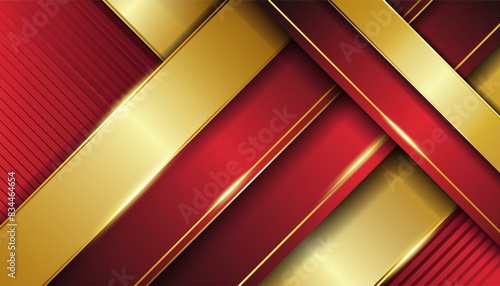 Golden Harmony: Overlapping Lines in Red and Dark Yellow