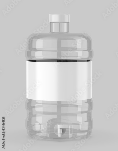 Canvas Print Pet Bottle Can With Tap Blank  Template 3d Illustration.