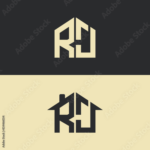 modern letter house and home logo design photo